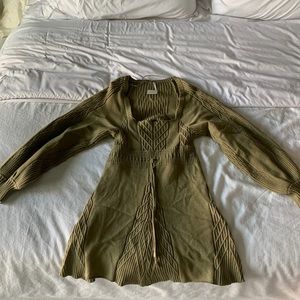 Free people olive sweater dress